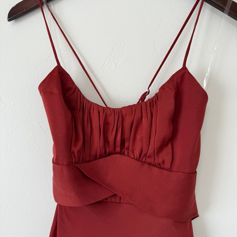NWT Selfie Leslie Linka Cami Strap Midi Dress in Chocolate Size 8US - Picture 5 of 10